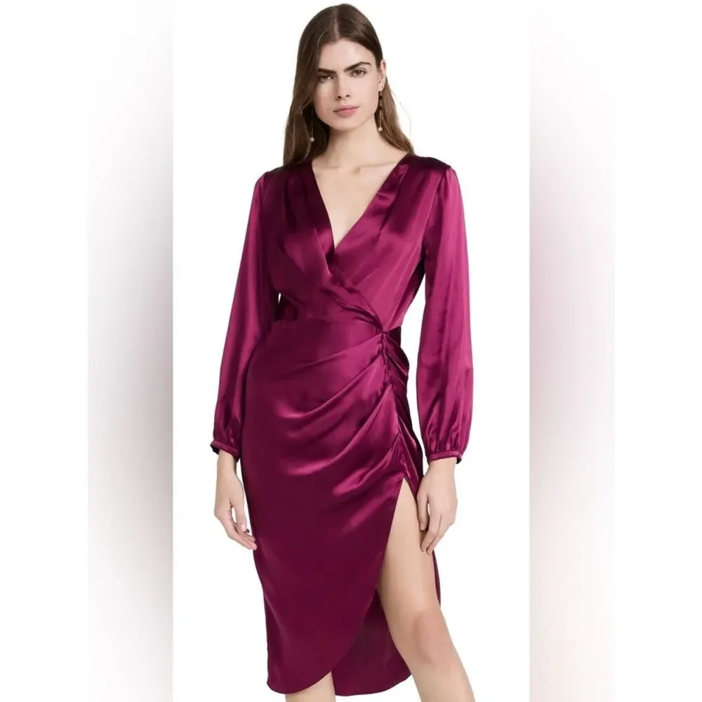 Amanda Uprichard Roma long sleeve silk dress • Medium
